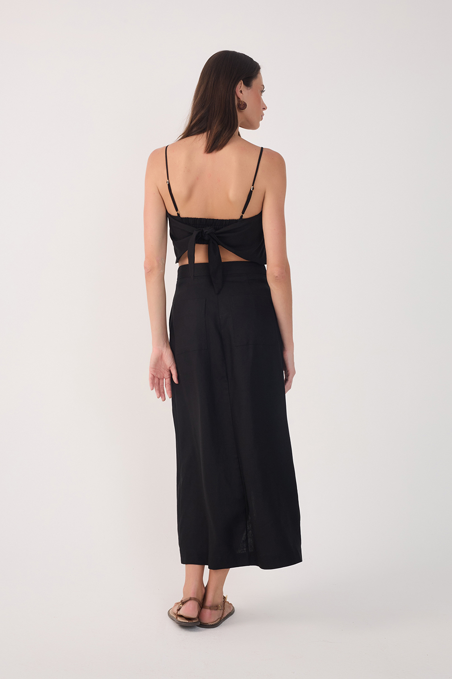 Linen Midi Wrap Skirt_5