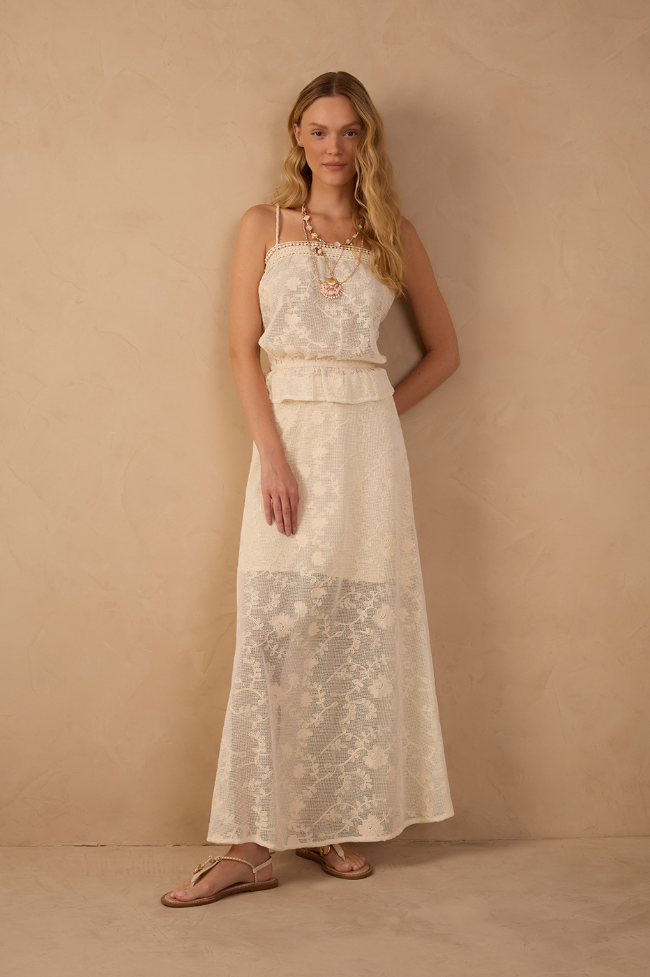 Embroidered Mesh Skirt