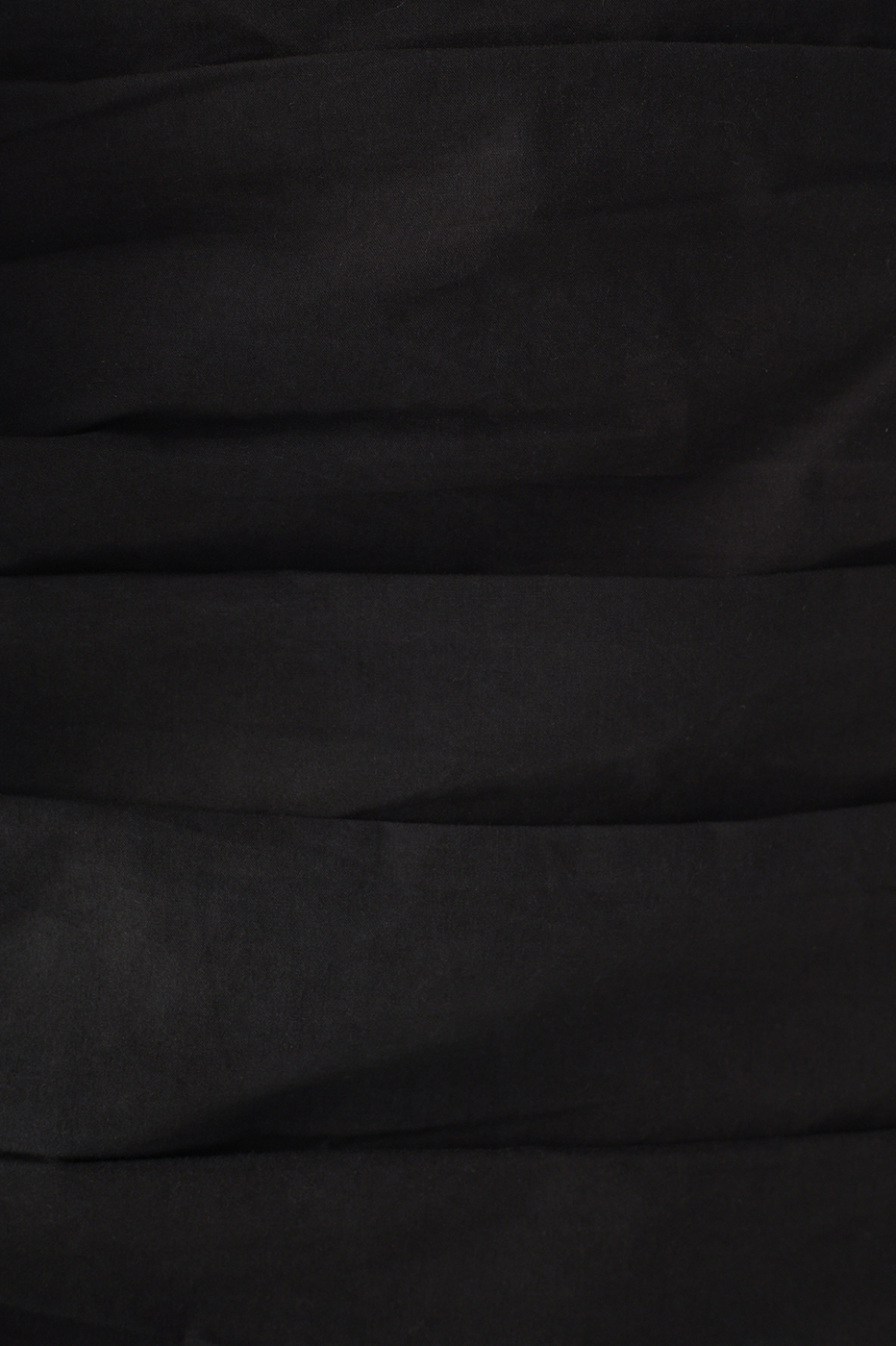 Black Draped Ruffled Cotton Mini Skirt_5
