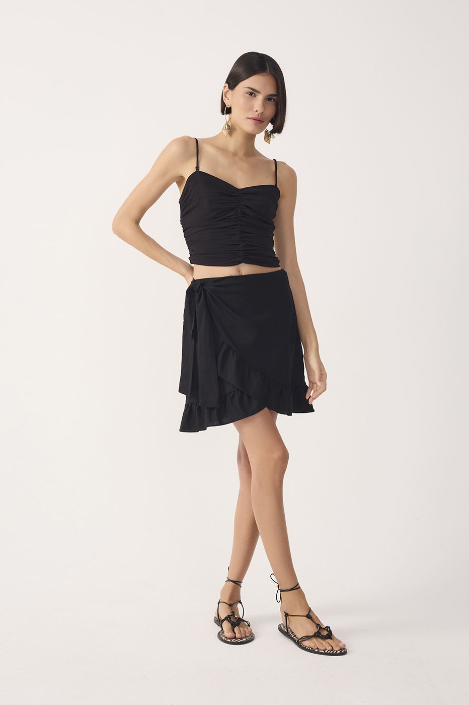 Short Wrap Linen Skirt_2