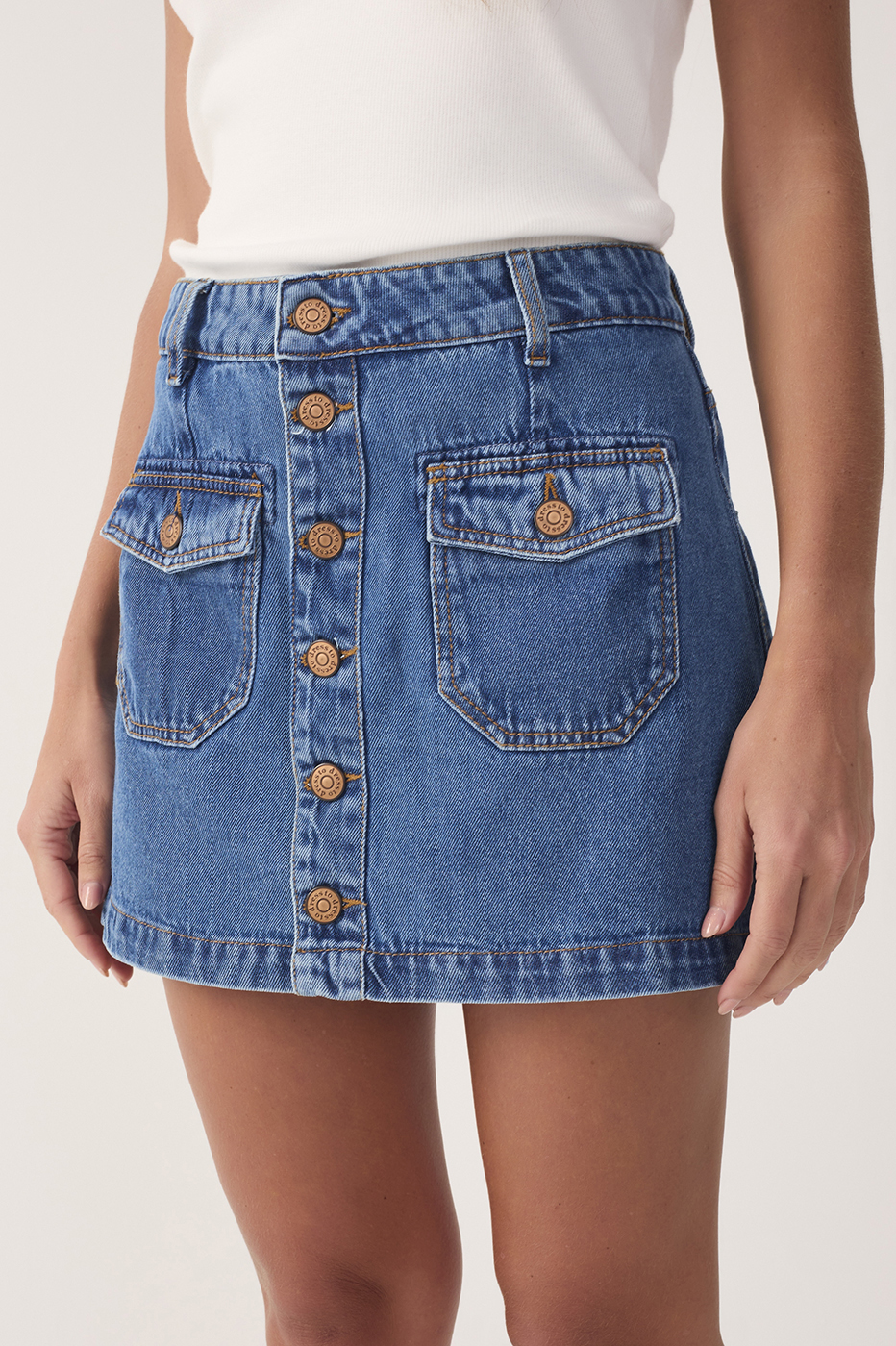 Button-Front Jeans Skirt_4