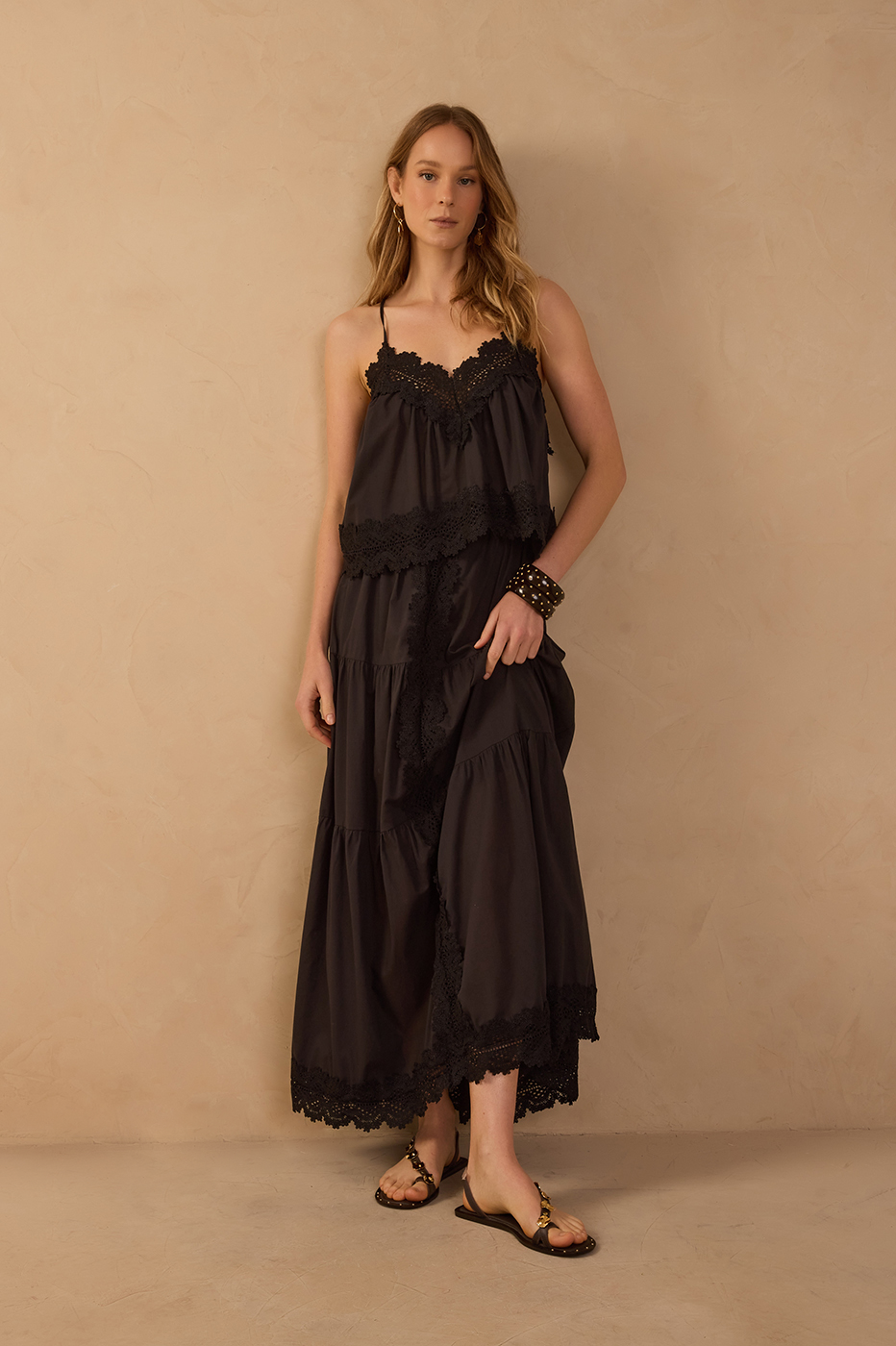 Lace Tiered Cotton Maxi Skirt_1