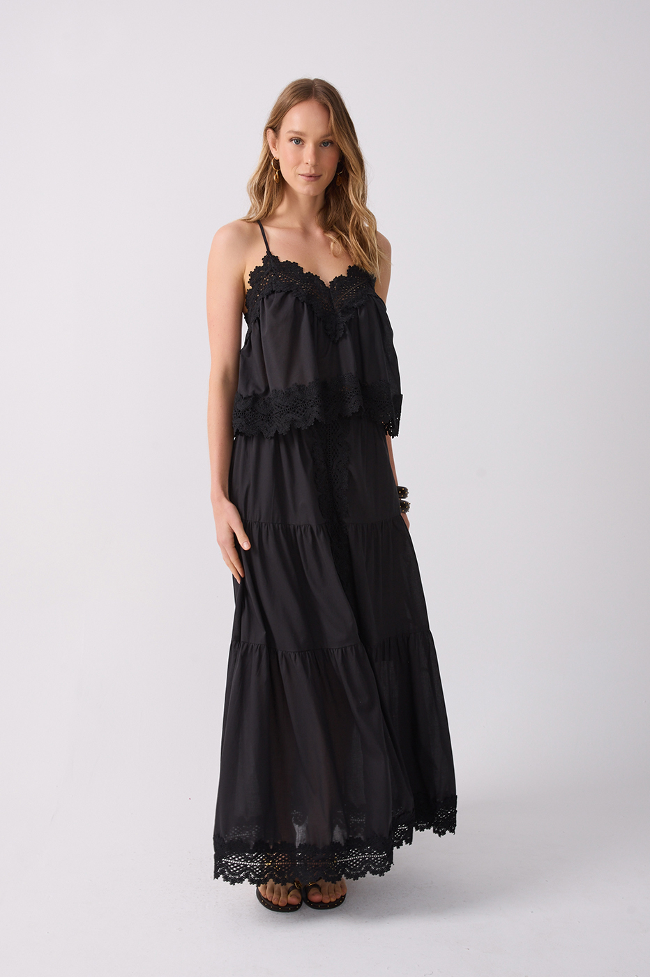 Lace Tiered Cotton Maxi Skirt_2