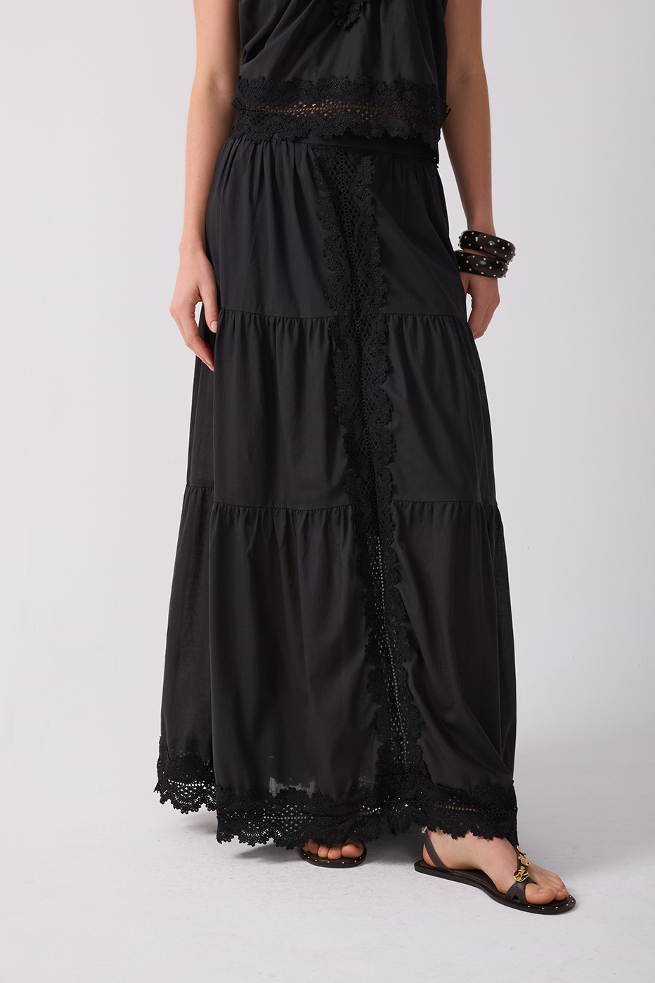 Lace Tiered Cotton Maxi Skirt_4