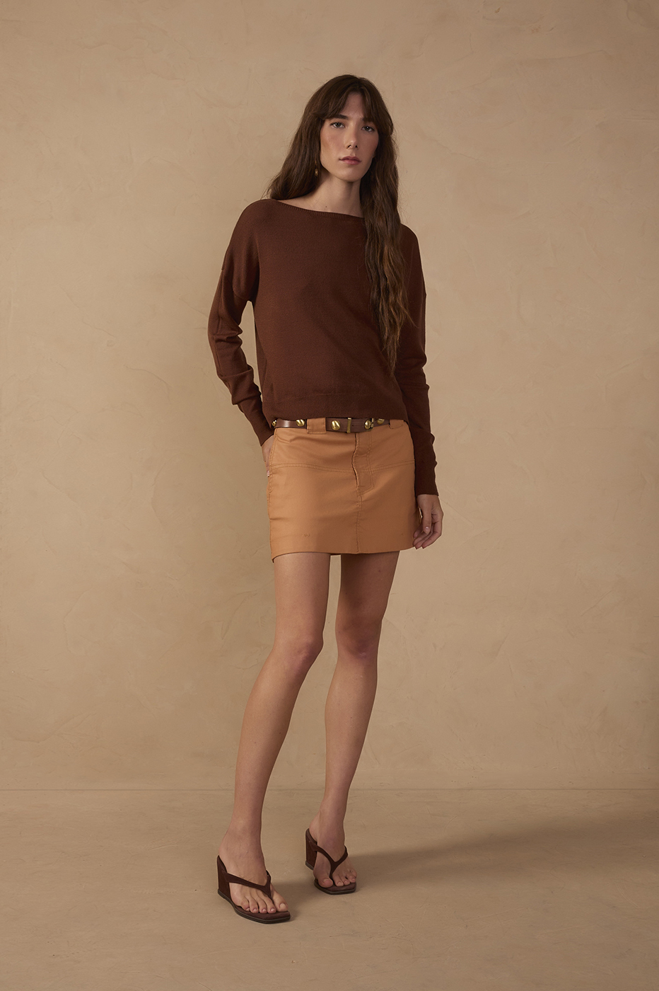 Coated Twill Mini Skirt_1