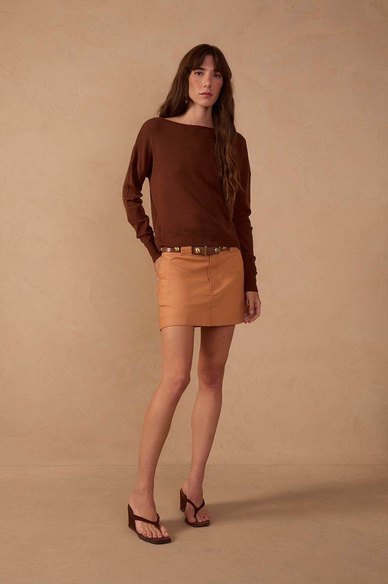 Coated Twill Mini Skirt_1
