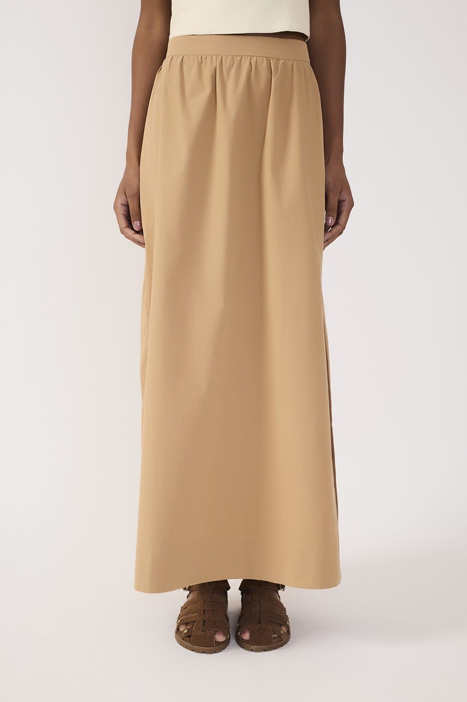 Side Slit Cotton Cropped Skirt_4