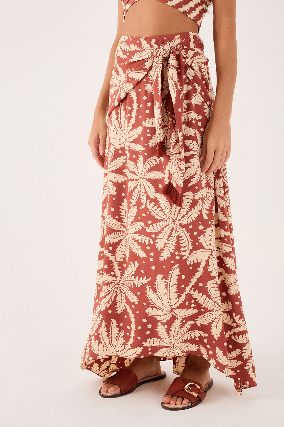 Cropped Crepe Skirt In Bahia Print_3