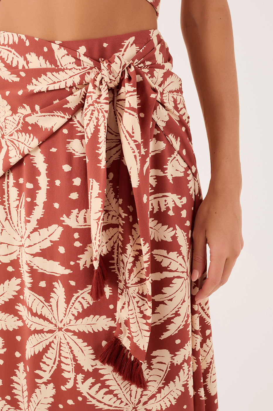 Cropped Crepe Skirt In Bahia Print_4