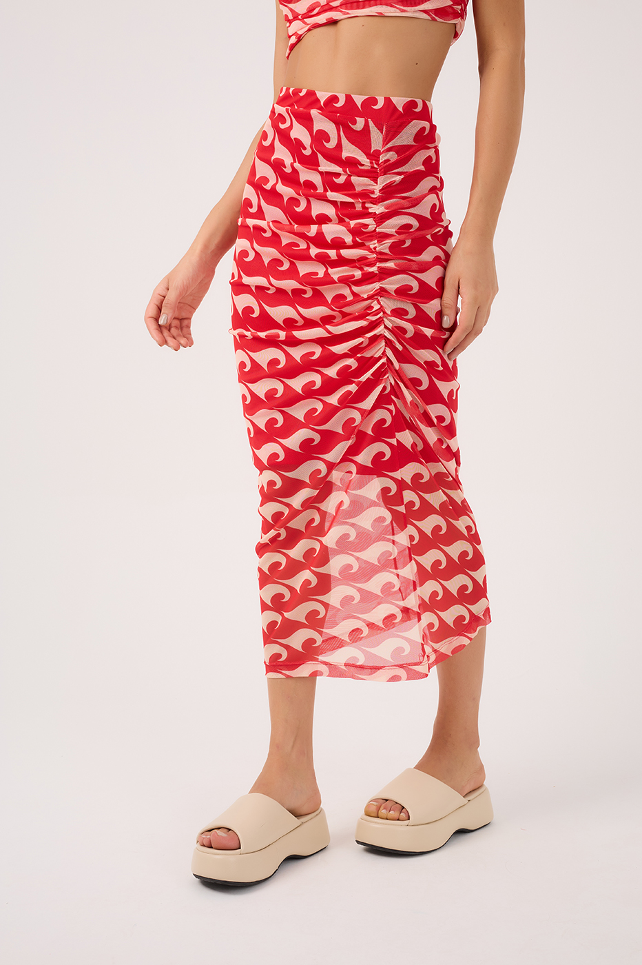 Wave Mesh Midi Skirt_4