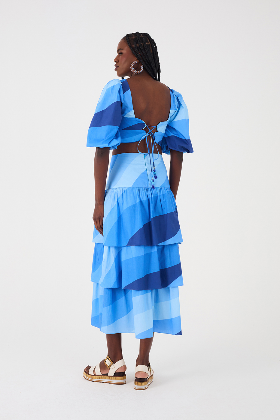 Waves Print Layered Skirt