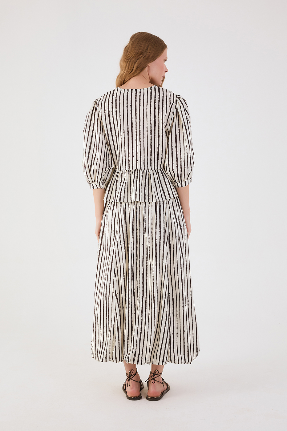 Bicolor Icarai Elastic Waistline Balloon Maxi Skirt