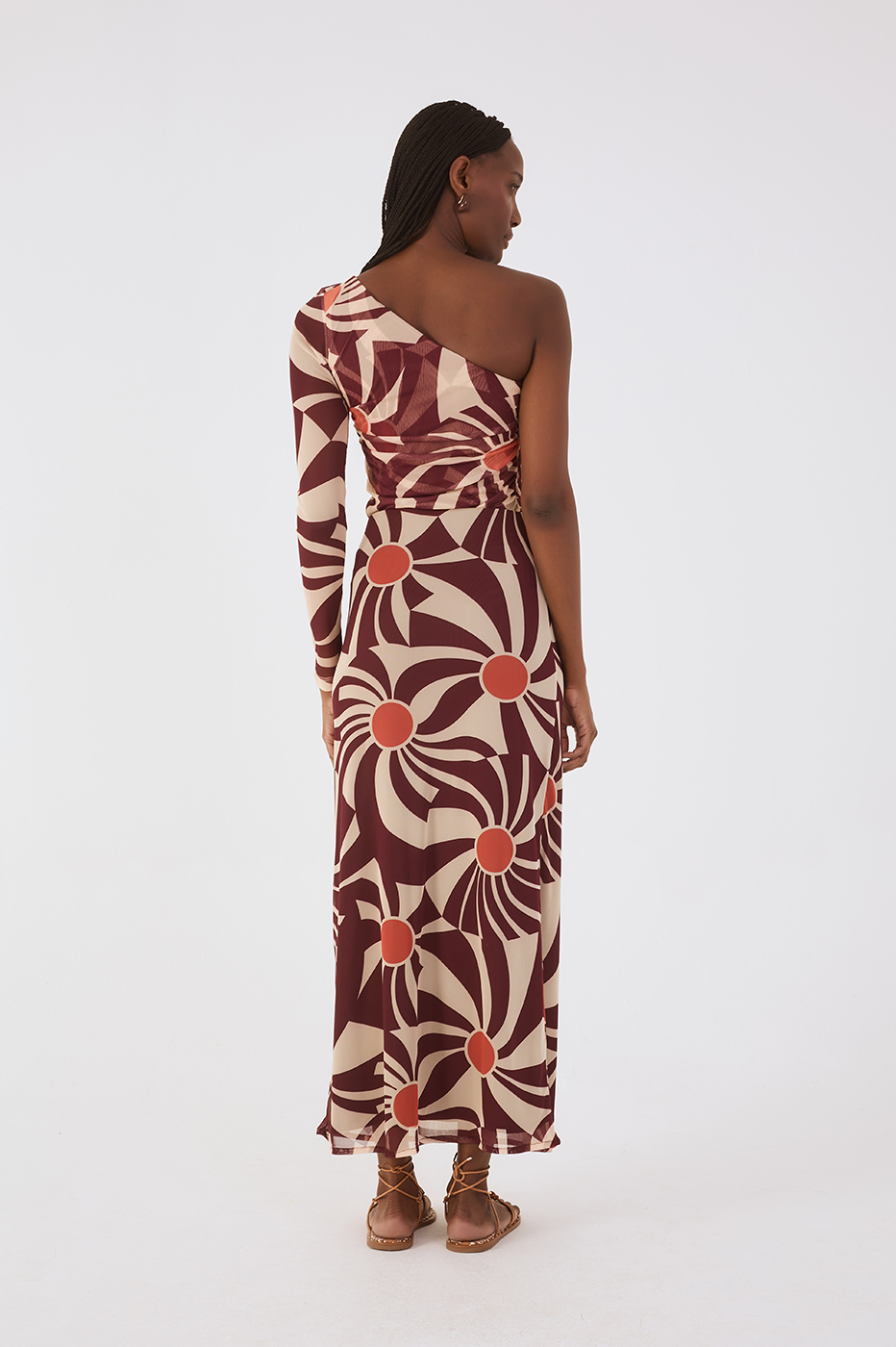 Brown Sunset Slim Tulle Maxi Skirt