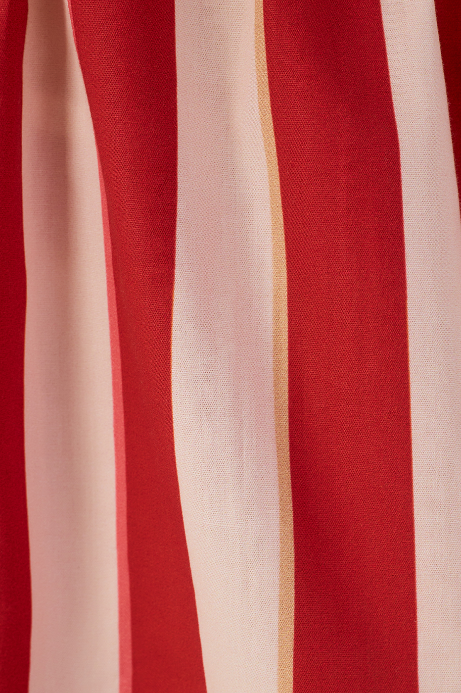 Red Maravilha Stripes Button Closure Pleats Maxi Skirt