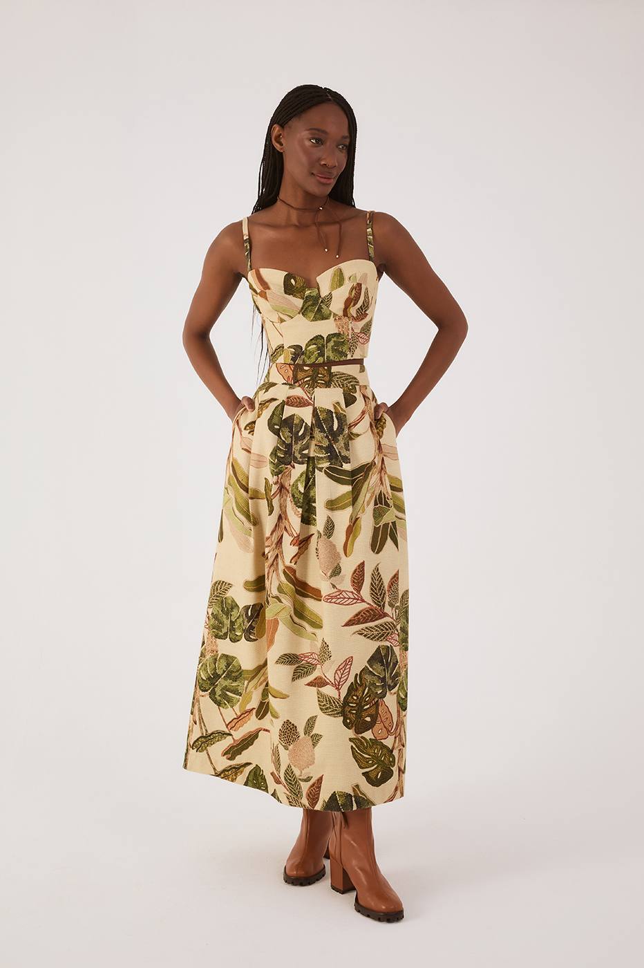 Forest Print Pleated Skirt_3