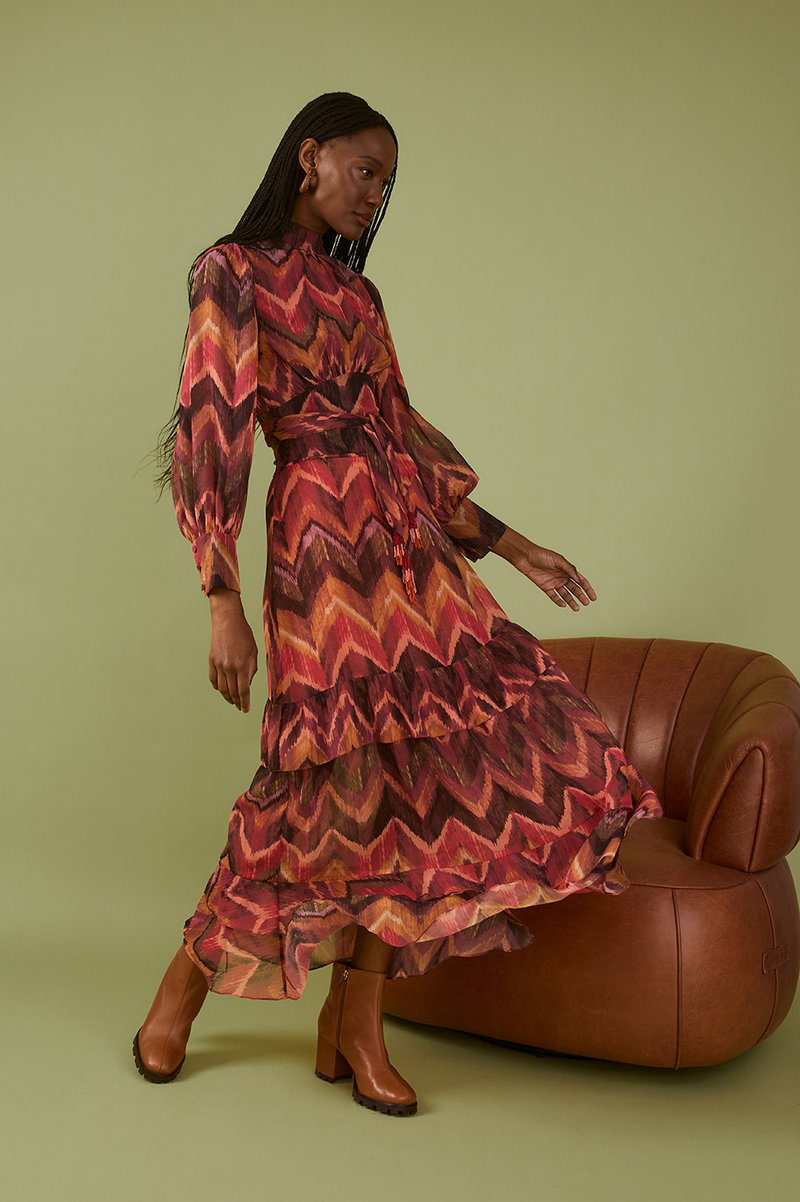 Ikat Print Maxi Skirt