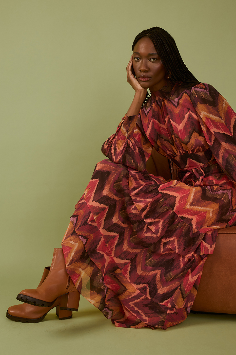 Ikat Print Maxi Skirt_1