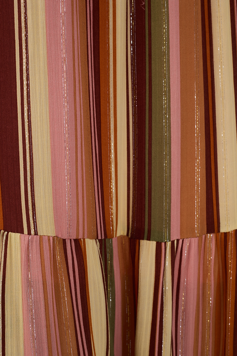 Bosque Print Long Lurex Skirt