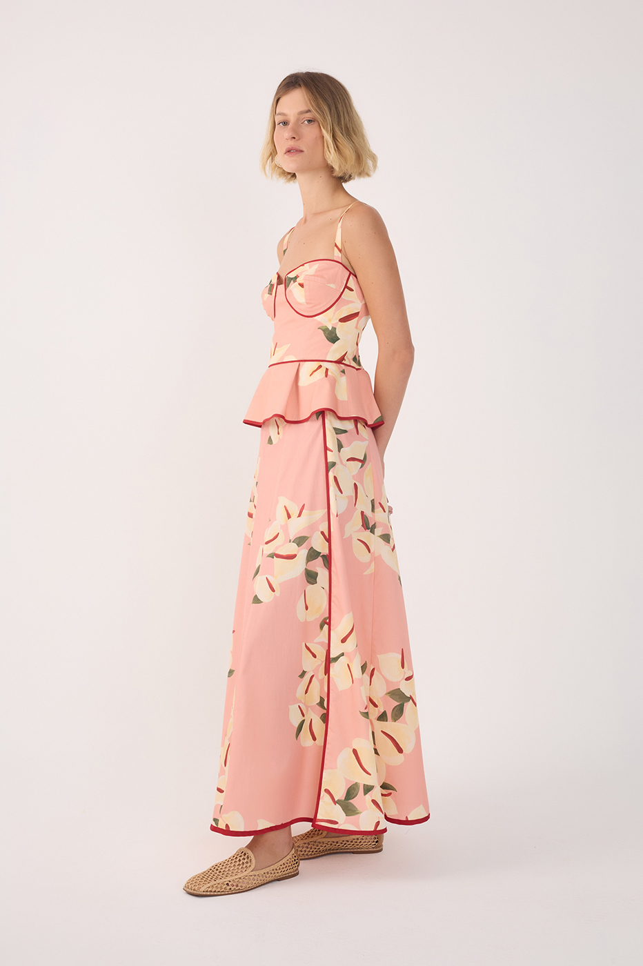 Cropped Poplin Antúrio Print Skirt_3