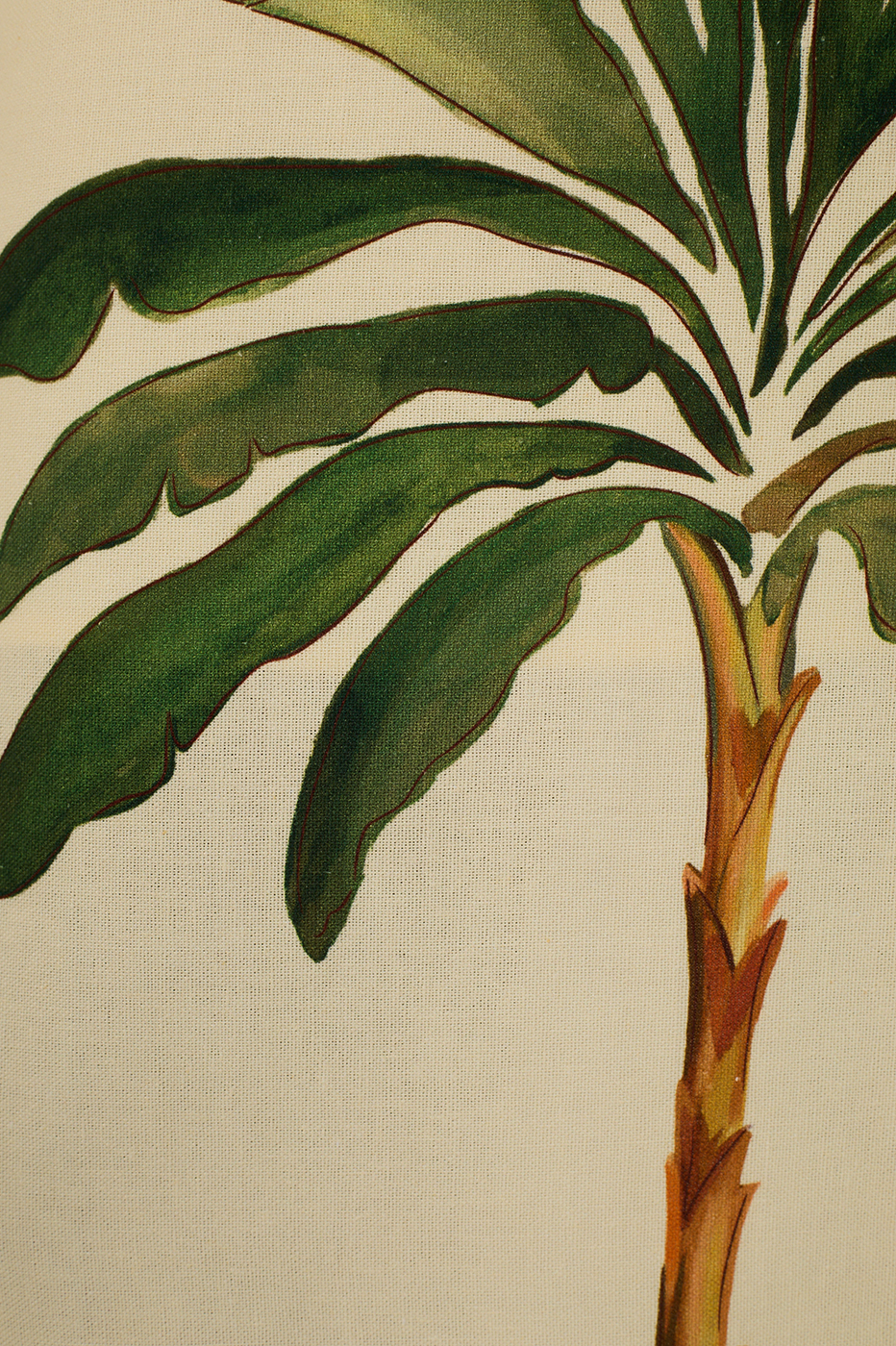 Cropped Linen Tropicana Print Skirt