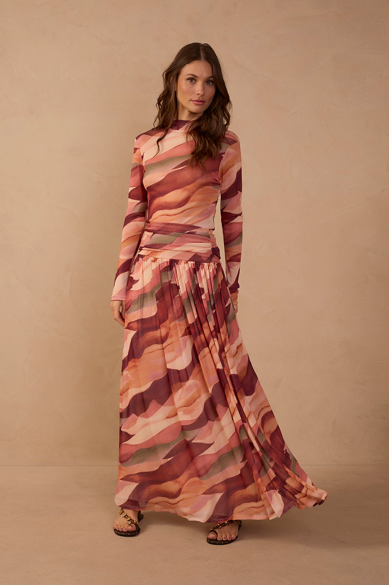 Dunas Print Tulle Skirt_1