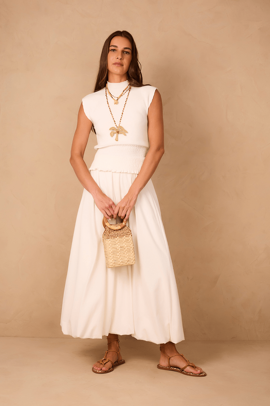 Off-White Pleats Balloon Maxi Skirt