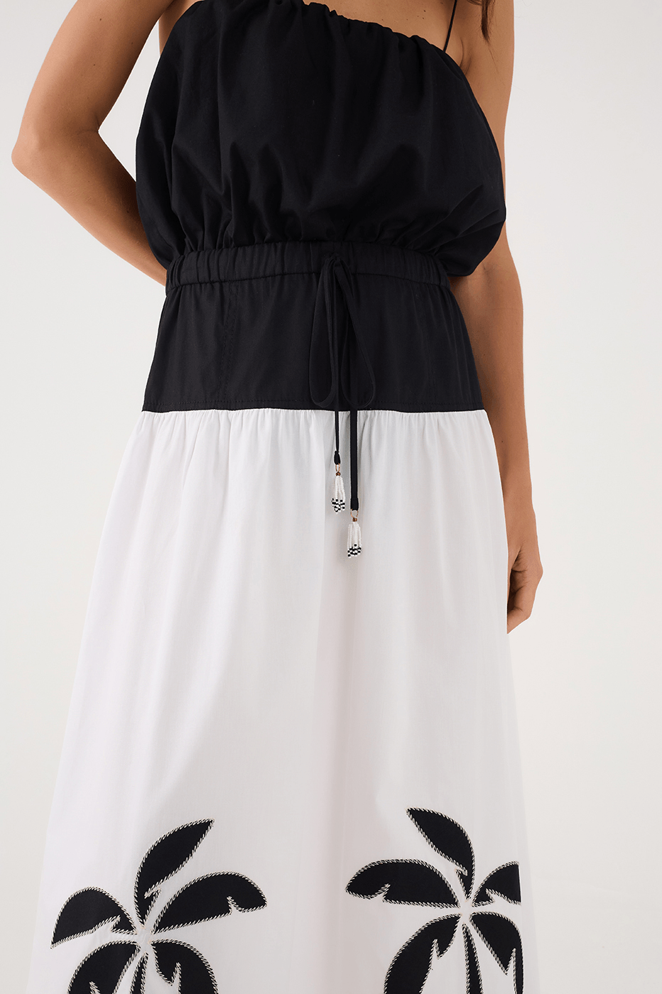 Black Front Slit Pockets Twill Maxi Skirt