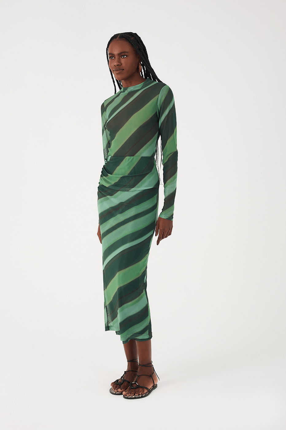 Green Floresta Double Tulle Maxi Skirt