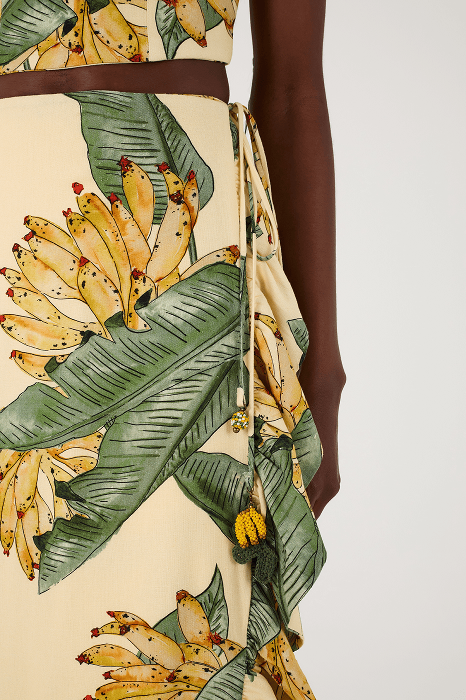 Ruffled Pareo Skirt with Paradise Print