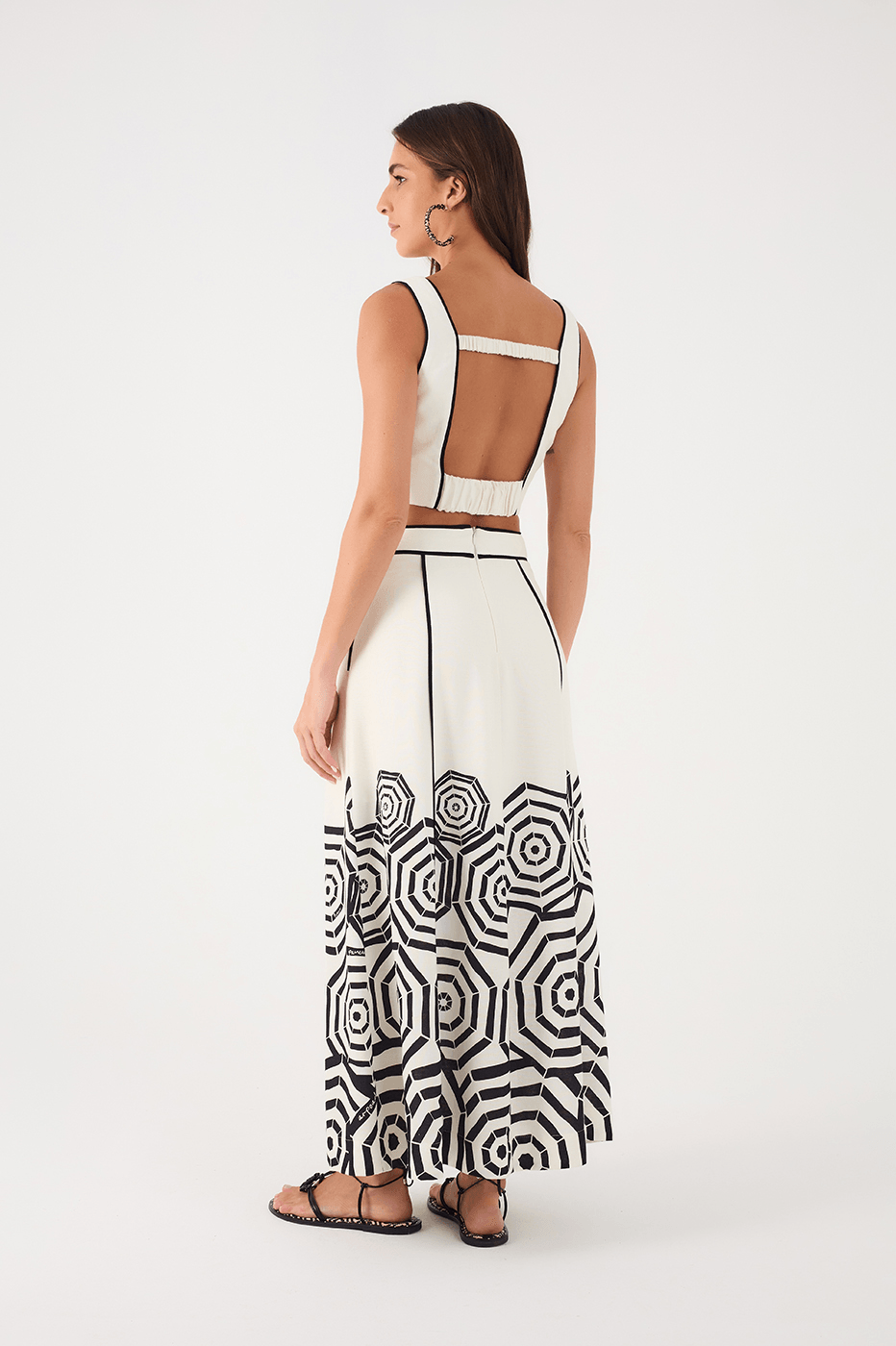 Off-White Praia Side Pockets Linen Maxi Skirt
