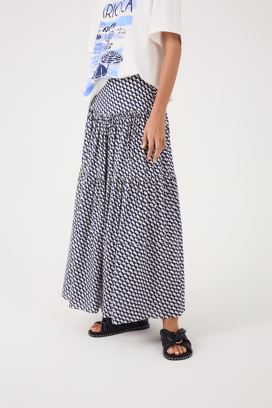 Off-White Gavea Tiered Maxi Skirt