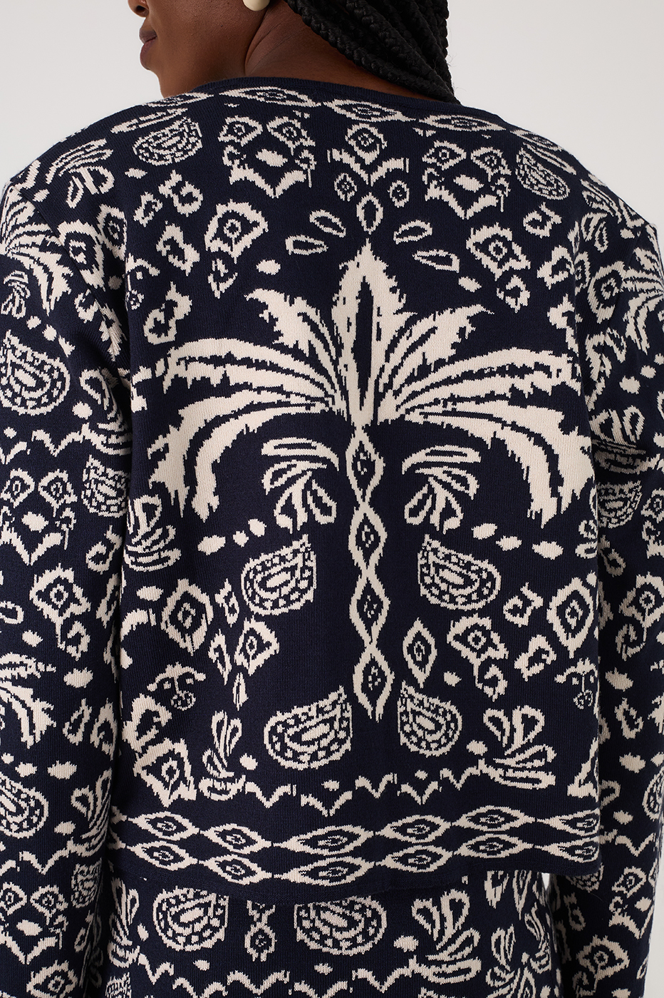 Tropikat Print Knit Cardigan
