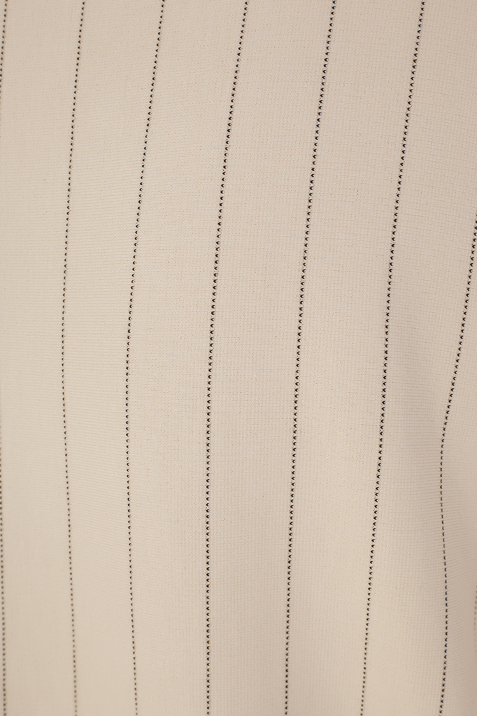 Beige Pinstripe High Neck Front Zipper Jacket
