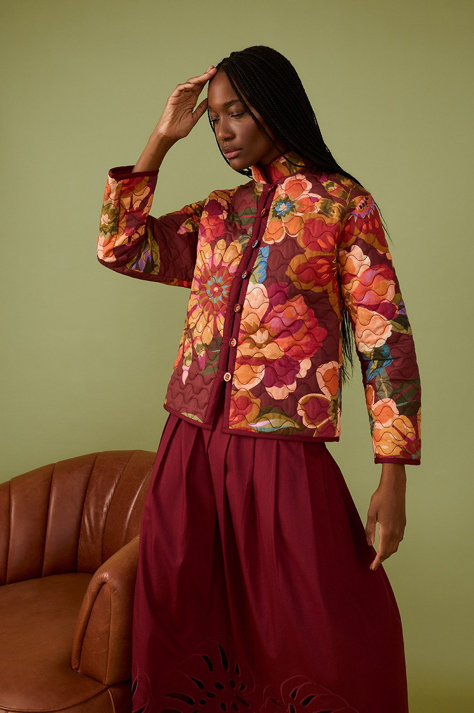 Garden Print quilted jacket_1