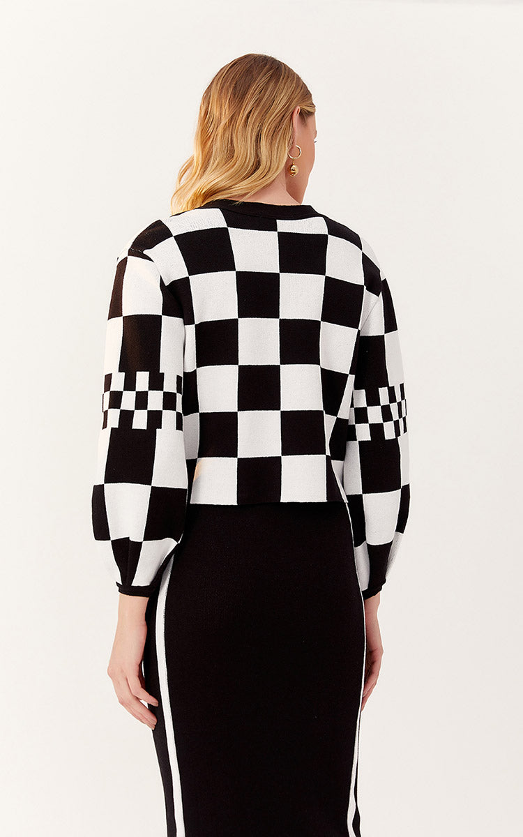 Mixed Knit Square Jacket_3