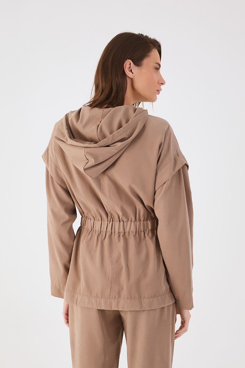 Gray Mirante Belted Buttoned Hood Parka Jacket