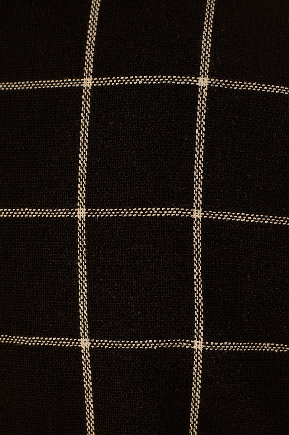 Black Plaid Lapel Buttoned Linen Blazer