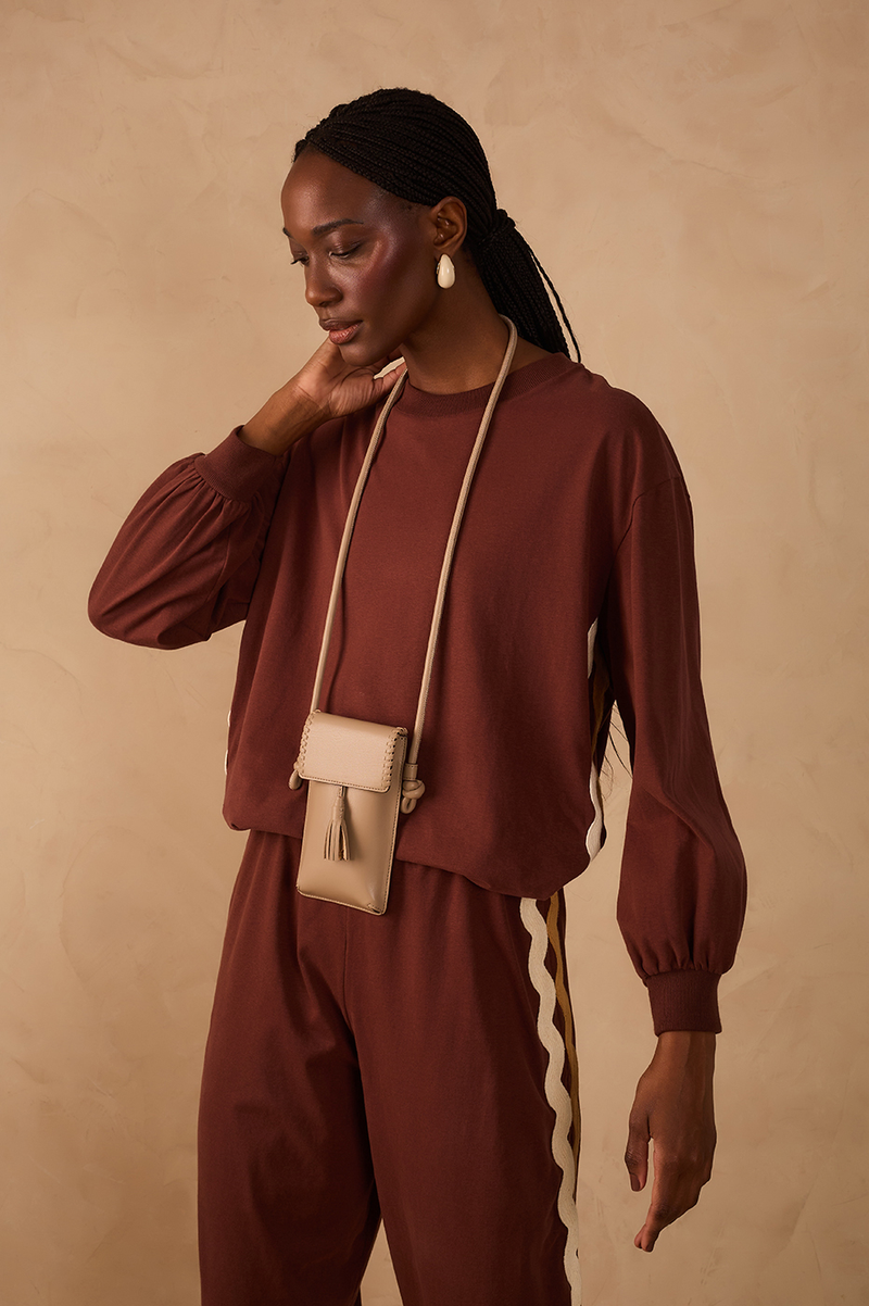 Brown Ondinha Crew Neck Sweatshirt_1