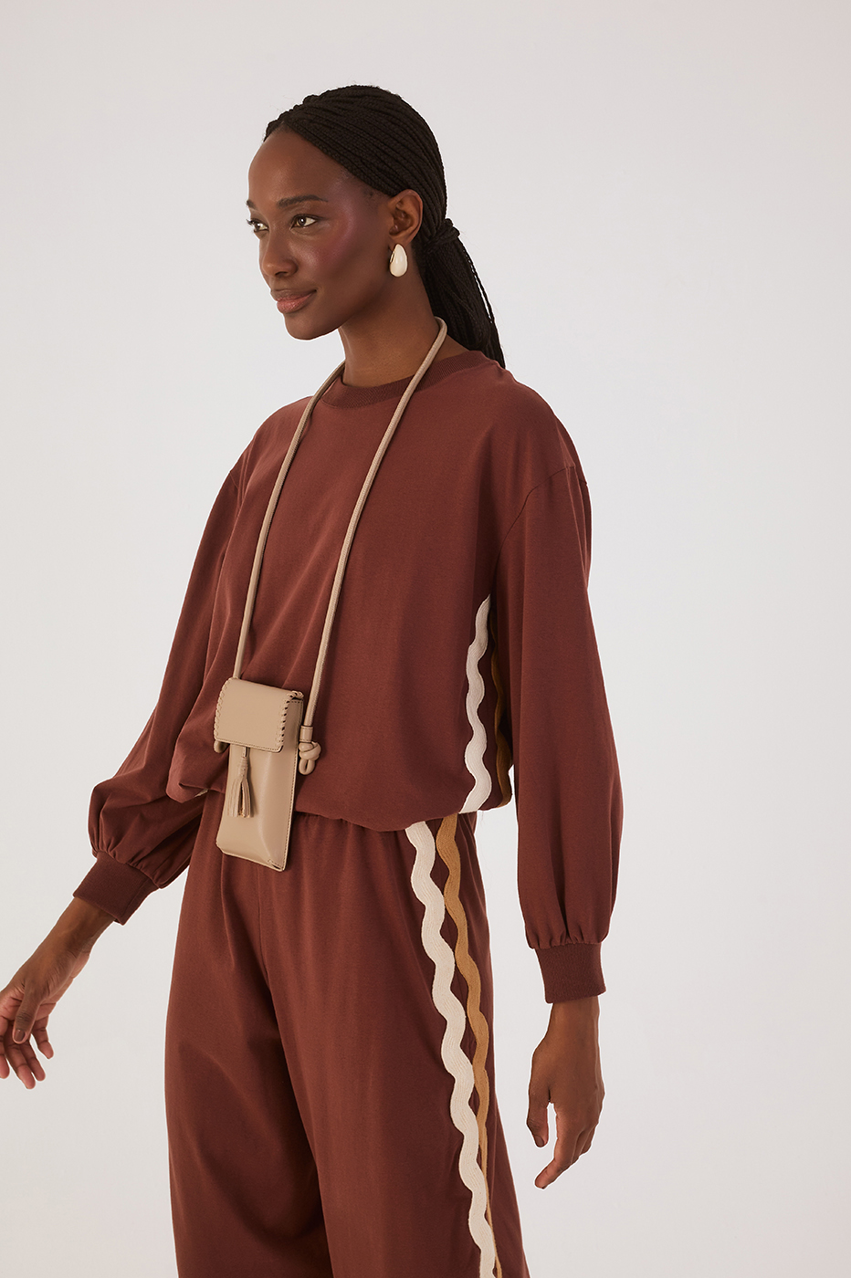 Brown Ondinha Crew Neck Sweatshirt
