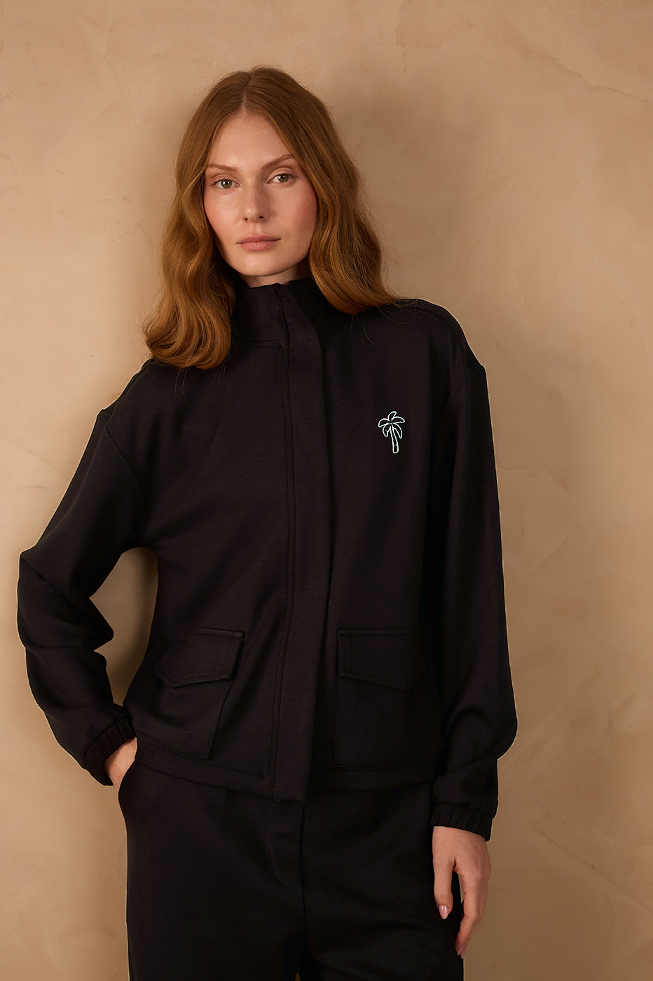 Black Topstitched Jacket