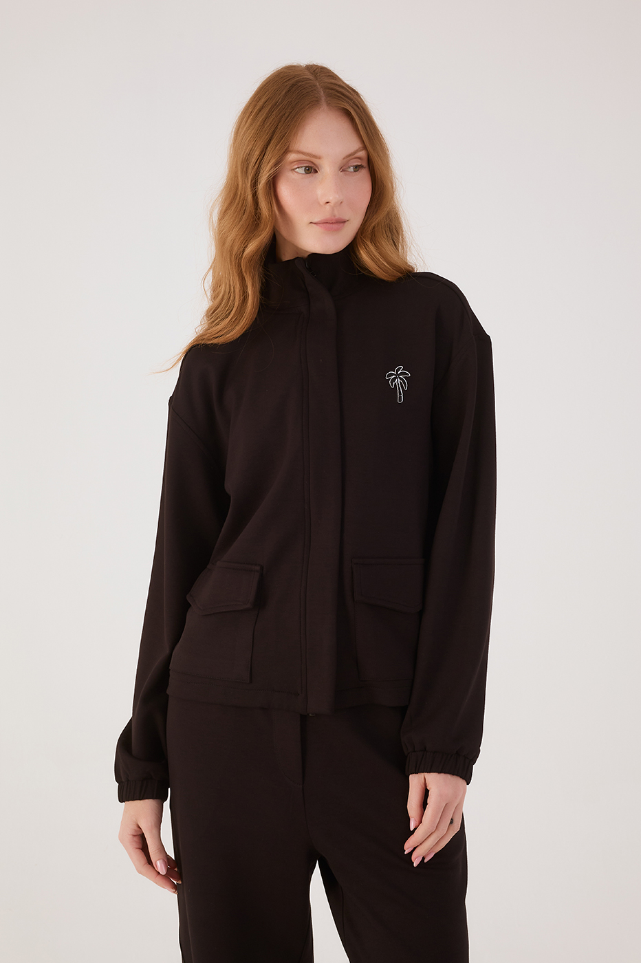 Black Topstitched Jacket