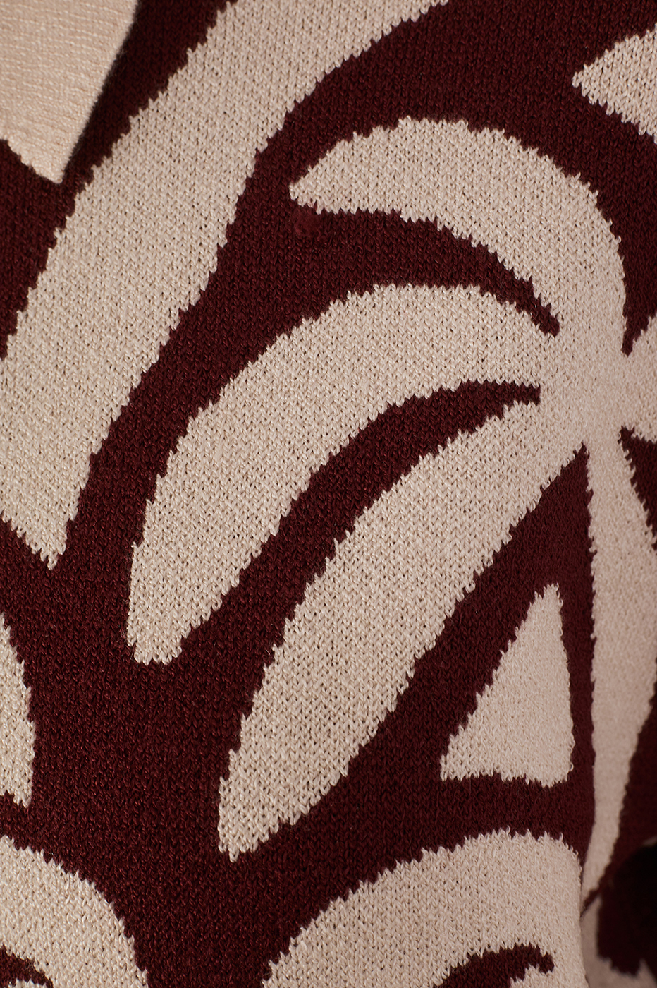 Wine Bossa Paradise Collared Buttoned Tricot Cardigan