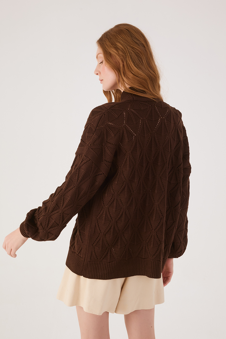 Brown Caffeine Veleiro Open Tricot Cardigan