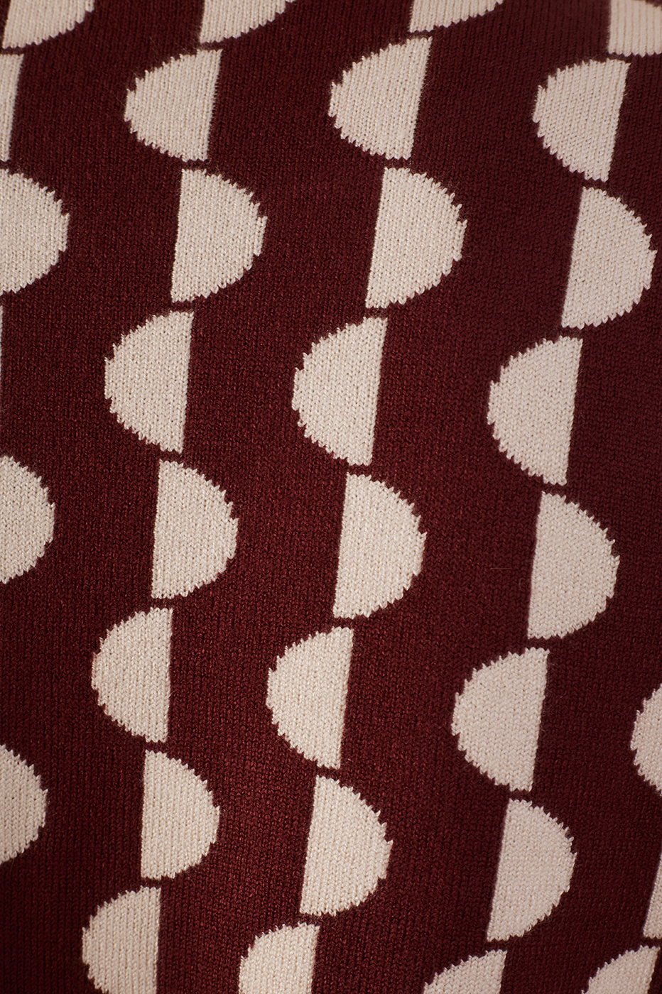 Wine Bossa Bicolor Crew Neck Open Crop Cardigan