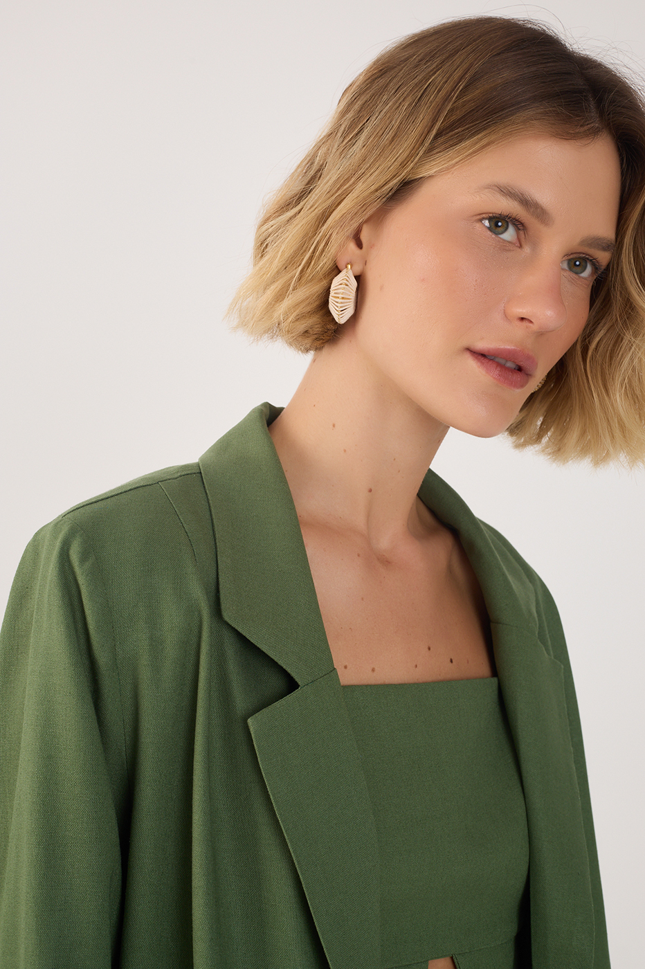 Linen Button Sleeve Blazer_3