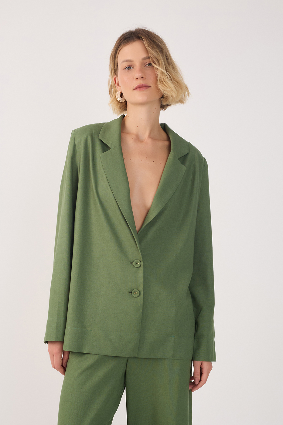 Linen Button Sleeve Blazer_4