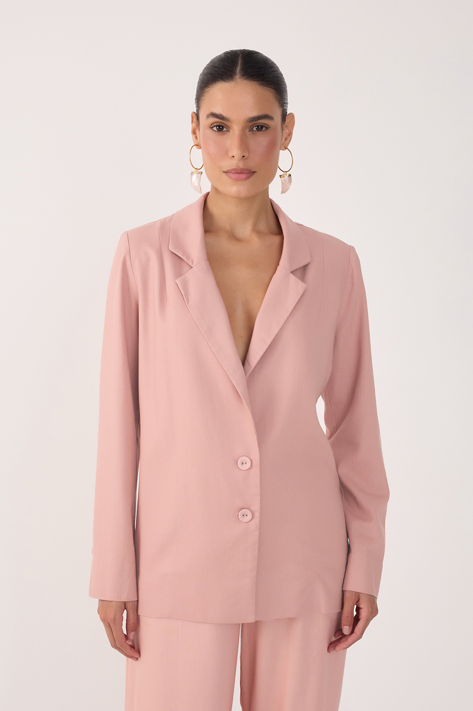 Linen Button Sleeve Blazer_2