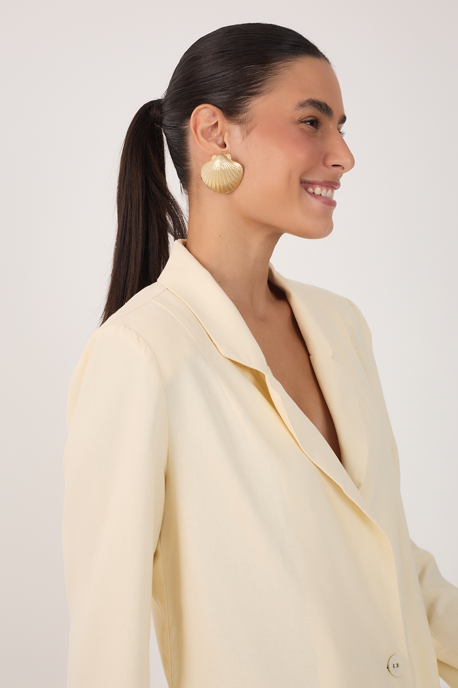 Linen Button Sleeve Blazer_3