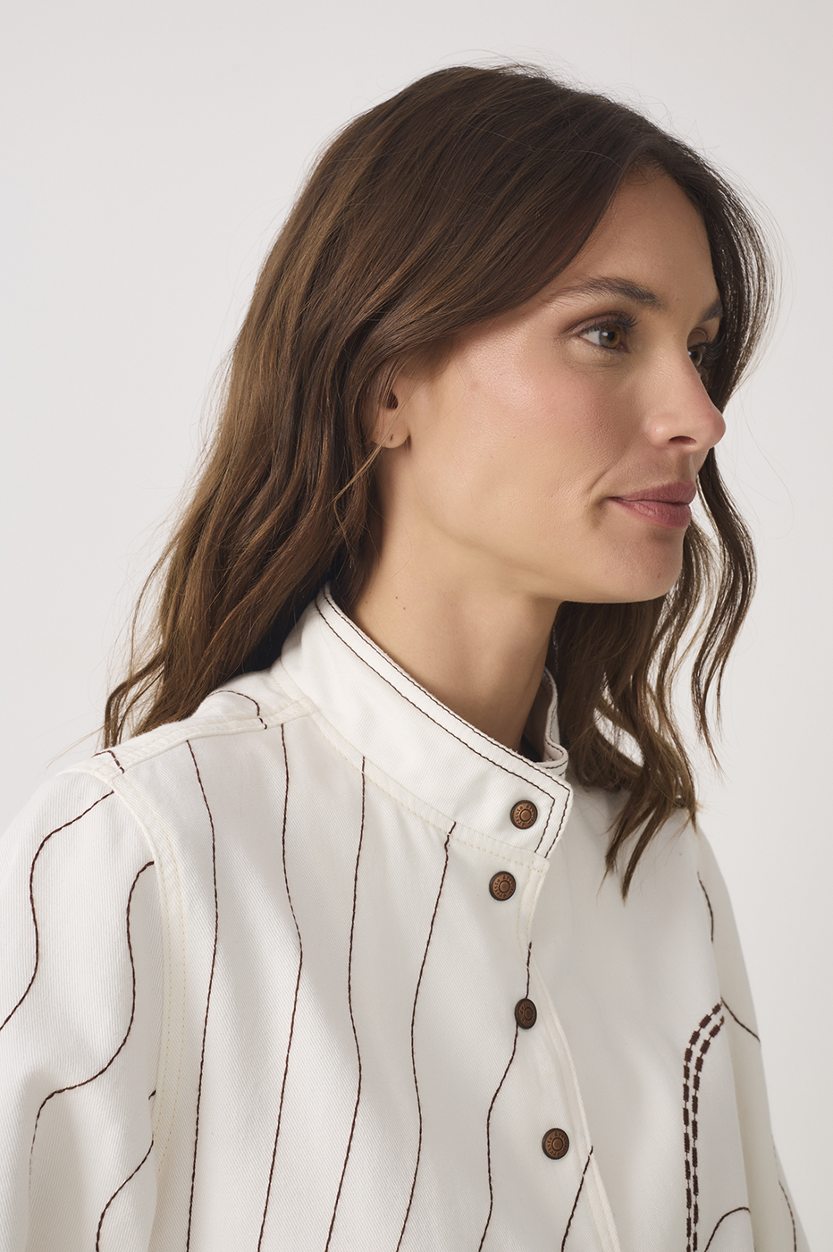 Off-white Embroidered Buttoned Long Sleeve Twill Jacket_3
