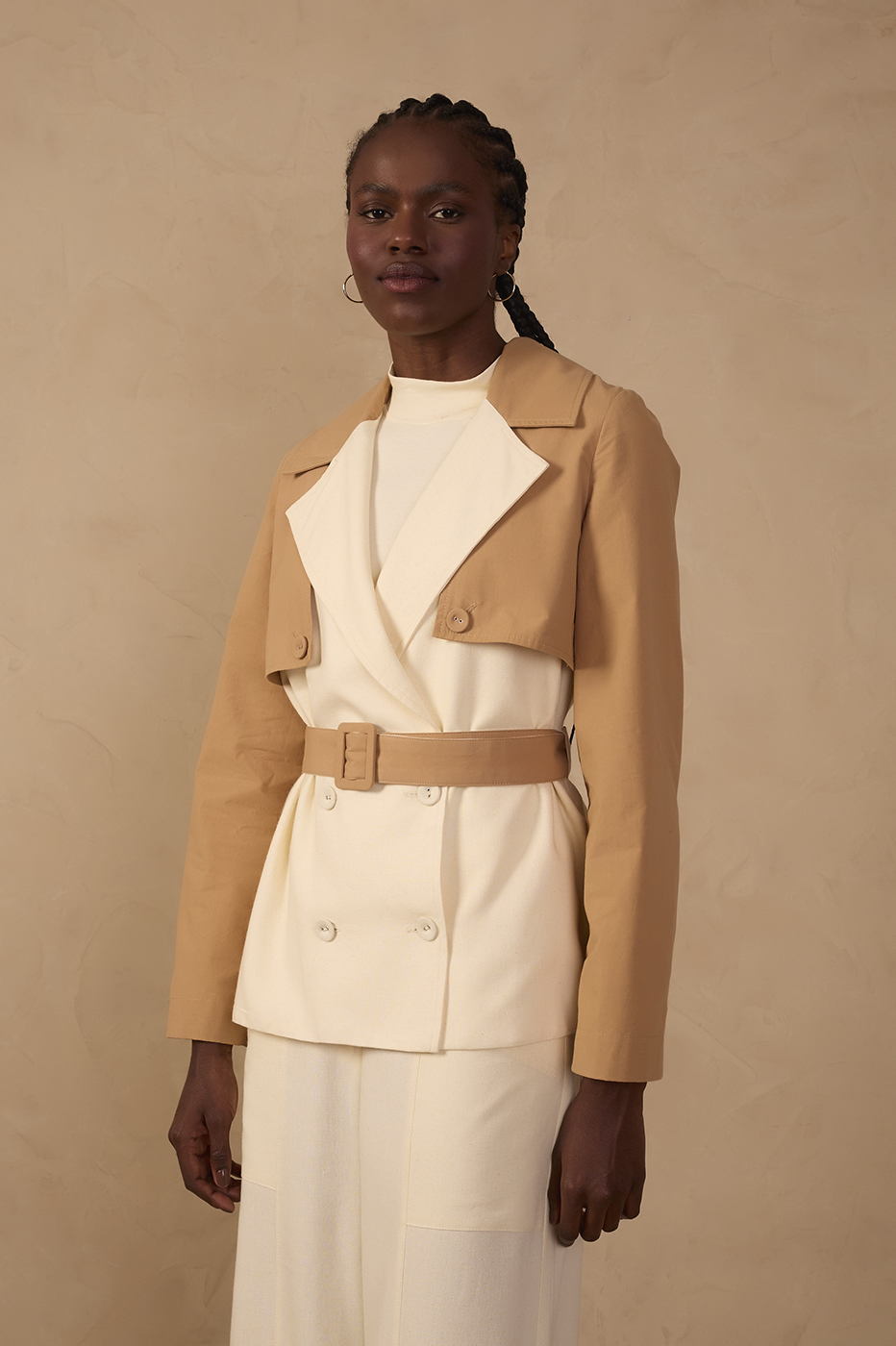Two-Tone Linen Trench Coat_1